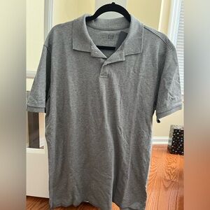 GAP Men's Classic Gray Pique Polo Shirt size L